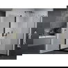 Mexen Pretoria pakreipiama dušo kabina 70 x 80 cm, Skaidrus, Juoda + dušo padėklas Flat, Juoda - 852-070-080-70-00-4070B