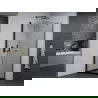 Mexen Pretoria dušo kabina atidaroma 70 x 70 cm, skaidri, juoda + Flat padėklas, juodas - 852-070-070-70-00-4070B