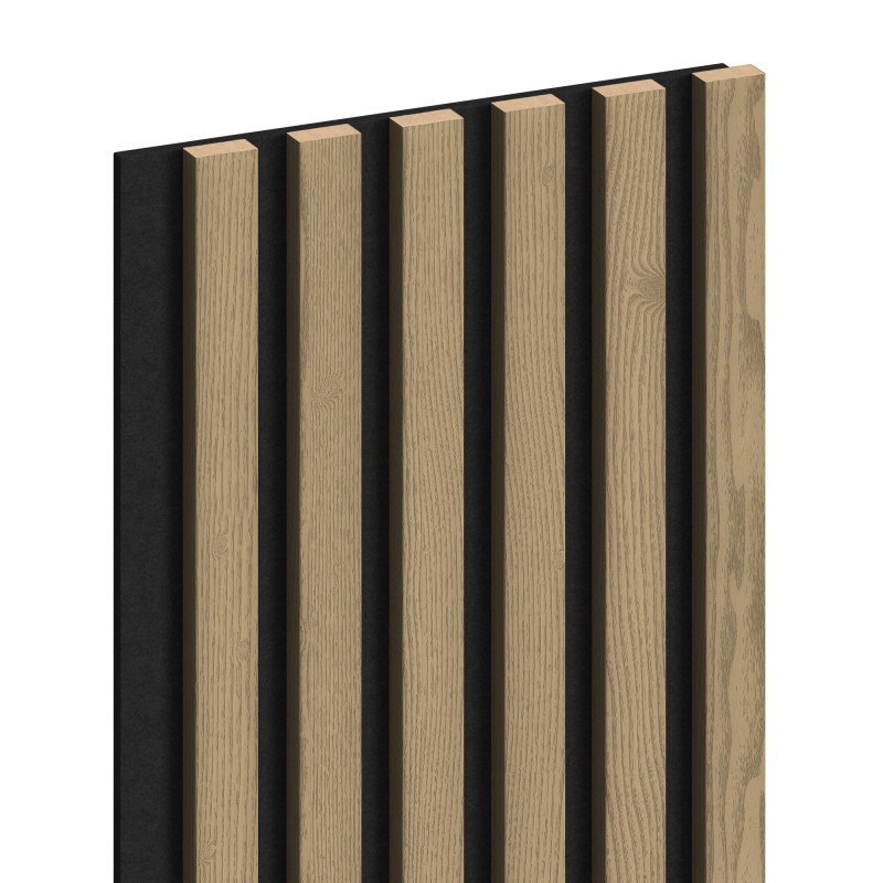 Mexen Lam-F sieninės akustinės juostos 275 x 30 cm, veltinis 8 mm, techninis fanieravimas, Taurumo Ąžuolas