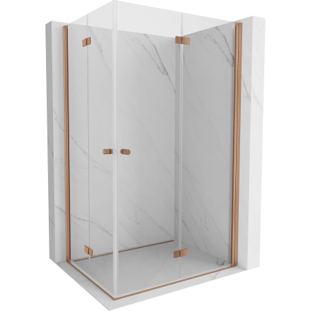 Mexen Mist-F Duo sulankstoma dušo kabina 70 x 80 cm, skaidrus, šlifuotas varis - 8A6-070L-080P-65-00