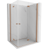 Mexen Mist-F Duo sulankstoma dušo kabina 70 x 80 cm, skaidrus, šlifuotas varis - 8A6-070L-080P-65-00