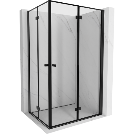 Mexen Mist-F Duo sulankstoma dušo kabina 95 x 120 cm, juoda rėmelis, juoda - 8A6-095L-120P-70-70