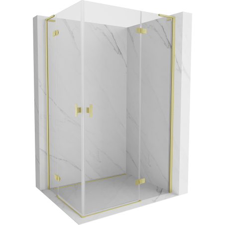 Mexen Mist-H L Duo atvira dušo kabina 80 x 105 cm, permatoma, šlifuotas auksas - 8A5L-080L-105P-55-00