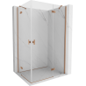 Mexen Mist H Duo atidaroma dušo kabina 80 x 85 cm, skaidri, šlifuotas varis - 8A5-080L-085P-65-00