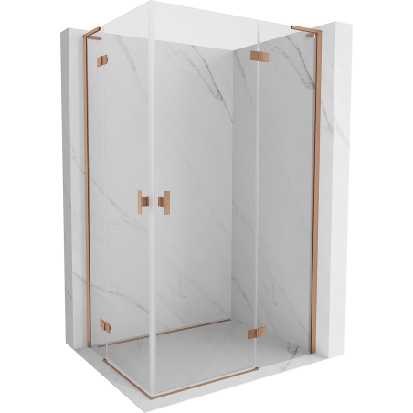 Mexen Mist-H L Duo atidaroma dušo kabina 70 x 80 cm, skaidri, šlifuotas varis - 8A5L-070L-080P-65-00