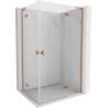 Mexen Mist-H L Duo atidaroma dušo kabina 70 x 80 cm, skaidri, šlifuotas varis - 8A5L-070L-080P-65-00