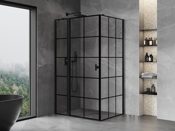 Mexen Mist T dušas kabina atveriama kairė 100 x 95 cm, juodas tinklelis, juoda - 8A4T-100-095-70-77-L
