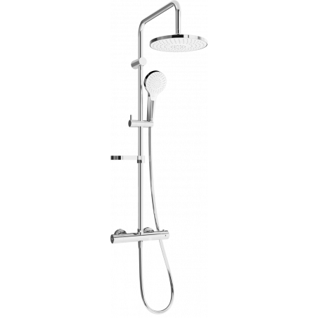 Mexen KX05 išorinis dušo komplektas su lietumi ir termostatiniu maišytuvu, chromuotas/baltas - 771500591-00