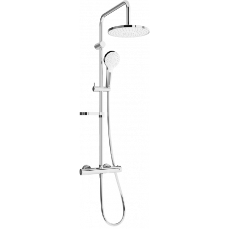 Mexen KX05 paviršinis dušo komplektas su lietaus dušu ir termostatiniais maišytuvais, chromas/baltas - 771500591-00