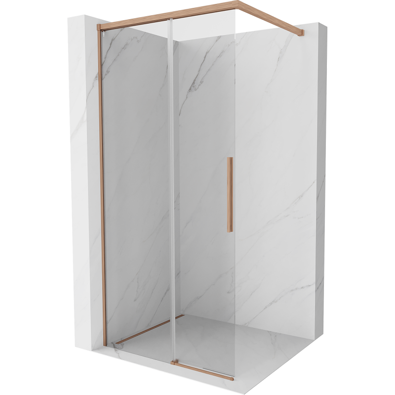 Mexen Rox Dušo pertvara Walk-in 95 x 200 cm, permatomas 8 mm, šlifuotas varis - 8C2-095-003-65-00