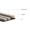 Mexen Lam-F akustinių sienų lamelių pavyzdys, veltinis 6 mm, Sidabrinis - S105-056-S