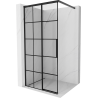 Mexen Rox dušo siena Walk-in kairė 105 x 200 cm, juodas tinklelis 8 mm, juoda - 8C2-105-003-70-77-L