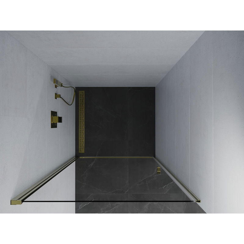 Mexen Pretoria dušo durys 100 cm, permatomos, auksinės - 852-100-000-50-00