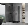 Mexen Mist Duo atveriama dušo kabina 120 x 70 cm, permatoma, juoda - 8A4-120-070-70-00