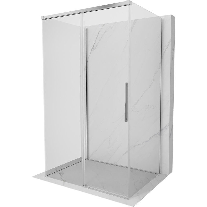 Mexen Rox-3S dušo kabina 3 sienelės su stumdomomis durimis 140 x 70 cm, skaidri, chromas - 8C2-140-070-01-00-3S
