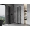 Mexen Mist Duo atveriama dušo kabina 85 x 85 cm, juodas rėmas, juodas - 8A4-085L-085P-70-70