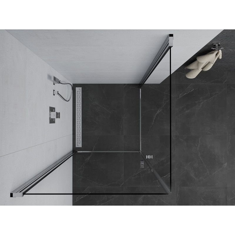 Mexen Pretoria Dviguba dušo kabina varstoma 100 x 100 cm, permatoma, chromas - 852-100-100-02-00