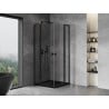 Mexen Mist L Duo varstoma dušo kabina 90 x 90 cm, skaidri, juoda - 8A4L-090-090-70-00