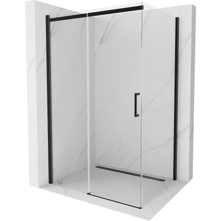 Mexen Omega stumdoma dušo kabina 120 x 100 cm, Skaidrus, Juoda - 825-120-100-70-00