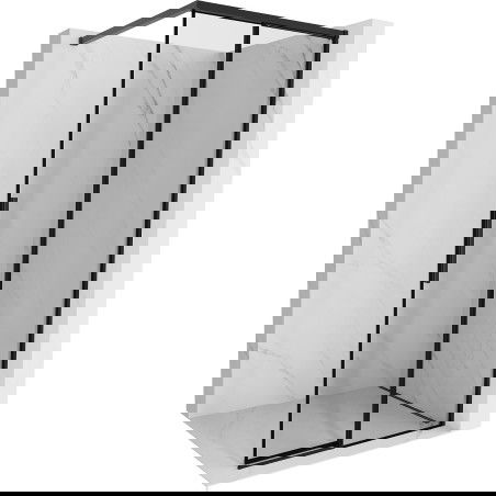 Mexen Rox dušo siena Walk-in dešinė 80 x 200 cm, juodas rėmas 8 mm, juoda - 8C2-080-003-70-70-P