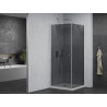 Mexen Pretoria dušo kabina su atveriamomis durimis 100 x 100 cm, grafitas, chromas + Flat dušo padėklas