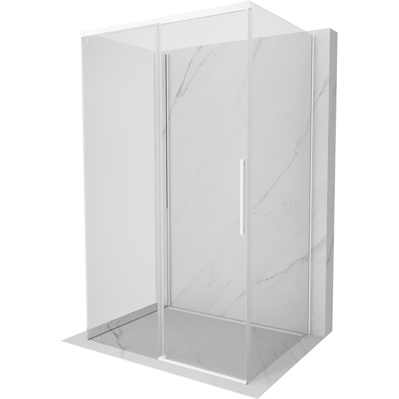 Mexen Rox-3S 3-sienelė slankiojama dušo kabina 155 x 95 cm, skaidri, balta - 8C2-155-095-20-00-3S