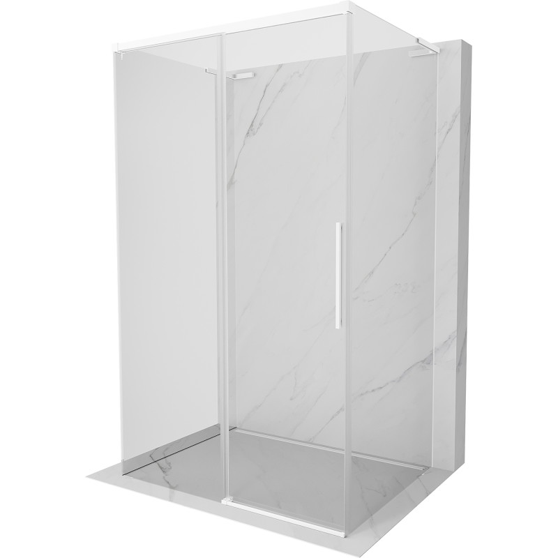 Mexen Rox-3S L trijų sienelių stumdoma dušo kabina 120 x 80 cm, skaidri, balta - 8C2L-120-080-20-00-3S