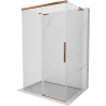 Mexen Rox-3S L 155 x 120 cm 3-jų sienų nustumiamas dušo kabinas, permatomas, rožinis auksas - 8C2L-155-120-60-00-3S