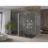 Mexen Omega 3 sienų dušo kabina, stumdoma 140 x 90 cm, Skaidrus, chromo + dušo padėklas Flat - 825-140-090-01-00-3s-4070