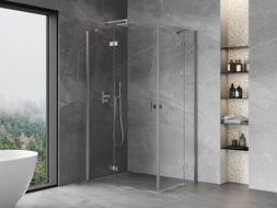 Mexen Mist-H Duo kairė pusė atidaroma dušo kabina 115 x 75 cm, skaidrus, chromas - 8A5-115L-075P-01-00