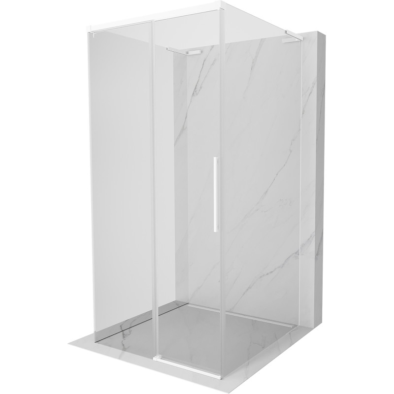 Mexen Rox-3S L 3-sienė stumdomoji dušo kabina 95 x 95 cm, permatoma, balta - 8C2L-095-095-20-00-3S