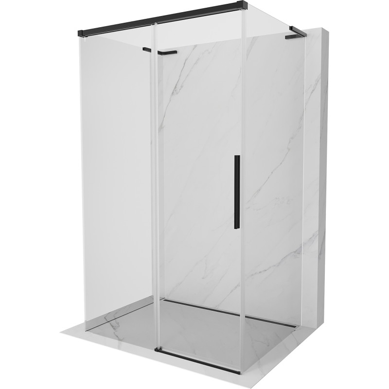 Mexen Rox-3S L dušo kabina, 3 sienų, stumdoma, 155 x 90 cm, permatoma, juoda - 8C2L-155-090-70-00-3S