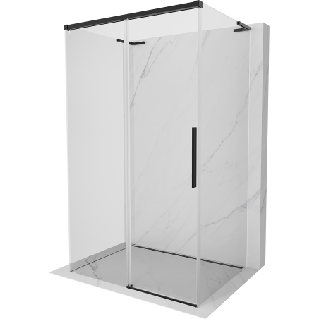 Mexen Rox-3S L dušo kabina, 3 sienų, stumdoma, 155 x 90 cm, permatoma, juoda - 8C2L-155-090-70-00-3S