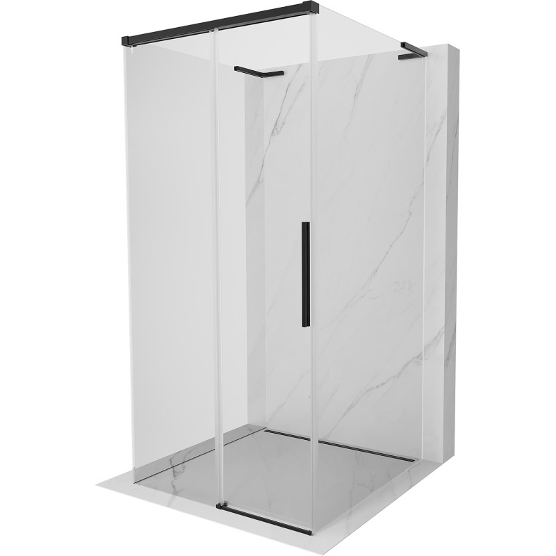 Mexen Rox-3S L trijų dalių stumdomo tipo dušo kabina 120 x 120 cm, skaidri, juoda - 8C2L-115-120-70-00-3S