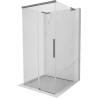 Mexen Rox-3S L trijų sienelių stumdomas dušo kabinas 95 x 95 cm, skaidrus, tamsus metalas - 8C2L-095-095-95-00-3S