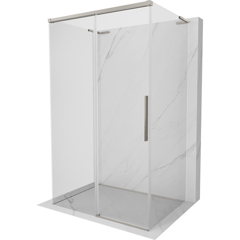 Mexen Rox-3S L 3-sieninė stumdoma dušo kabina 130 x 95 cm, skaidri, šlifuoto nikelio - 8C2L-130-095-97-00-3S