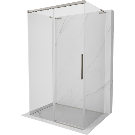 Mexen Rox-3S L 3-sieninė stumdoma dušo kabina 130 x 95 cm, skaidri, šlifuoto nikelio - 8C2L-130-095-97-00-3S