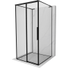 Mexen Rox-3S L trijų sienelių dušo kabina su stumdomomis durimis, kairė 90 x 90 cm, juodas rėmas, juoda
