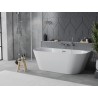 Mexen Oval Slim laisvai pastatoma vonia prie sienos 170 x 80 cm, balta, chromuota perpylimo anga - 52661708000-01