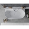Mexen Oval Slim laisvai pastatoma vonia prie sienos 170 x 80 cm, balta, chromuota perpylimo anga - 52661708000-01