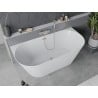 Mexen Ovali Slim laisvai pastatoma vonia prie sienos 170 x 80 cm, balta, šlifuotas nikelis - 52661708000-97