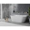 Mexen Ovali Slim laisvai pastatoma vonia prie sienos 170 x 80 cm, balta, šlifuotas nikelis - 52661708000-97