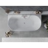 Mexen Ovali Slim laisvai pastatoma vonia prie sienos 170 x 80 cm, balta, šlifuotas nikelis - 52661708000-97