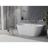 Mexen Oval Slim laisvai pastatoma prie sienos vonia 170 x 80 cm, balta, šlifuoto vario perpylimas - 52661708000-65