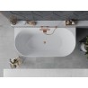Mexen Oval Slim laisvai pastatoma prie sienos vonia 170 x 80 cm, balta, šlifuoto vario perpylimas - 52661708000-65