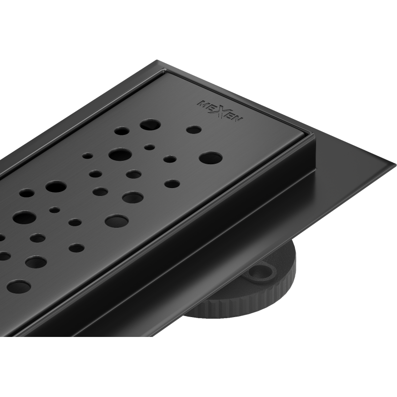 Mexen Flat 360° M12 linijinis rotacinis nutekėjimas 80 cm, Juoda - 1721080-40