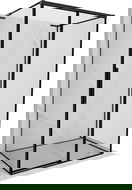 Mexen Rox-3S L trijų sienų stumdoma dešinės pusės 90 x 95 cm dušo kabina, juodas rėmas, juoda - 8C2L-090-095-70-70-3S-P