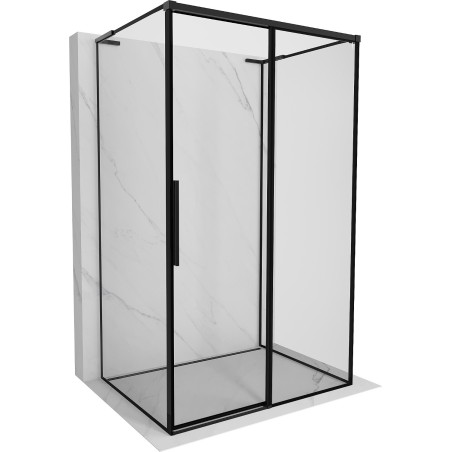 Mexen Rox-3S L dušo kabina 3 sienų, stumdomos durys, dešinė 125 x 95 cm, juoda rėmelis, juoda - 8C2L-125-095-70-70-3S-P