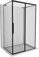 Mexen Rox-3S L dušo kabina 3 sienų, stumdomos durys, dešinė 125 x 95 cm, juoda rėmelis, juoda - 8C2L-125-095-70-70-3S-P