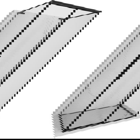 Mexen Rox-3S L dešinė pusiau 3 sienelės stumdomos dušo kabina 155 x 100 cm, juoda rėmelis, juoda - 8C2L-155-100-70-70-3S-P